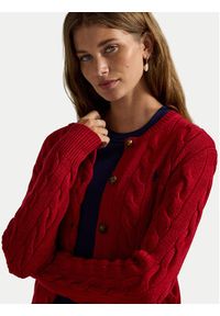 Polo Ralph Lauren Kardigan 211972104013 Czerwony Slim Fit. Typ kołnierza: polo. Kolor: czerwony. Materiał: wełna #5