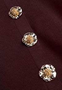 Renee - Bordowy Kardigan z Wiskozą Zdobiony Eleganckimi Napami i Bufiastymi Rękawami Acannte. Kolor: czerwony. Materiał: wiskoza. Wzór: aplikacja. Styl: elegancki #5