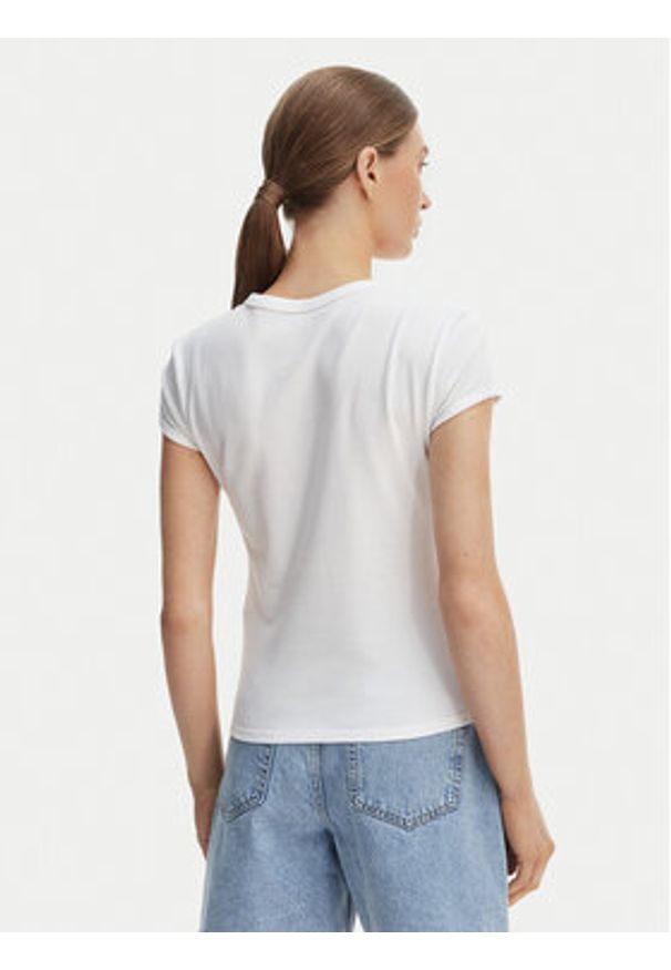 Calvin Klein Jeans T-Shirt Graphic Logo LV047F815G Biały Slim Fit. Kolor: biały. Materiał: bawełna