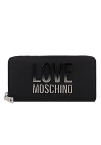 Love Moschino - LOVE MOSCHINO Duży Portfel Damski JC5730PP0MKD000B Czarny. Kolor: czarny. Materiał: skóra