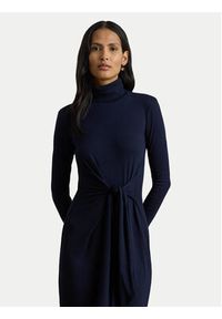 Lauren Ralph Lauren - LAUREN RALPH LAUREN Sukienka dzianinowa 200980028001 Granatowy Slim Fit. Kolor: niebieski. Materiał: bawełna #4
