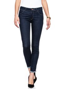 Wrangler - WRANGLER HIGH SKINNY COSY TOUCH W27HRL21N 112128115. Stan: podwyższony. Wzór: jednolity #6