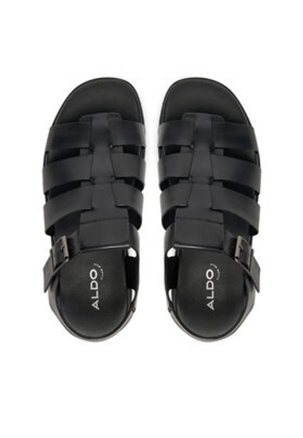 Aldo Sandały Darby 13913542 Czarny. Kolor: czarny. Materiał: skóra