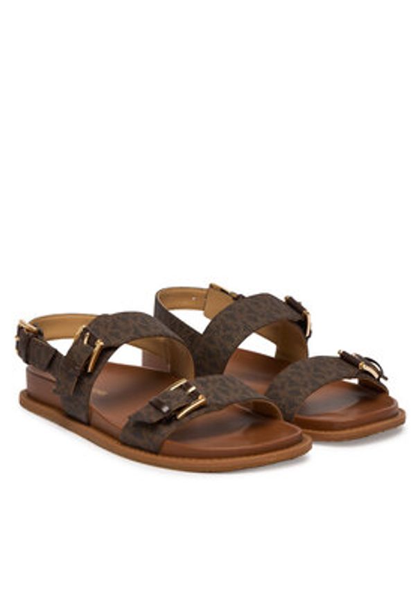 MICHAEL Michael Kors Sandały Nia Flat 40S6NIFS2B Brązowy. Kolor: brązowy. Materiał: skóra