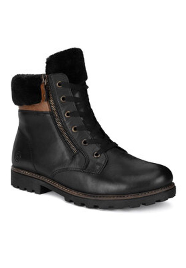 Remonte Trzewiki D8463-01 Czarny. Kolor: czarny. Materiał: skóra