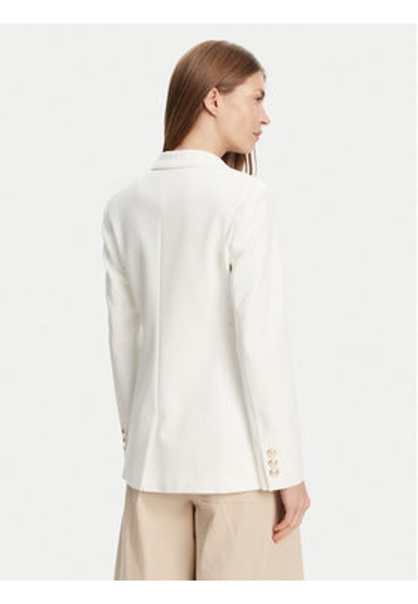 Marella Marynarka Baiocco 2513911024 Biały Slim Fit. Kolor: biały. Materiał: syntetyk