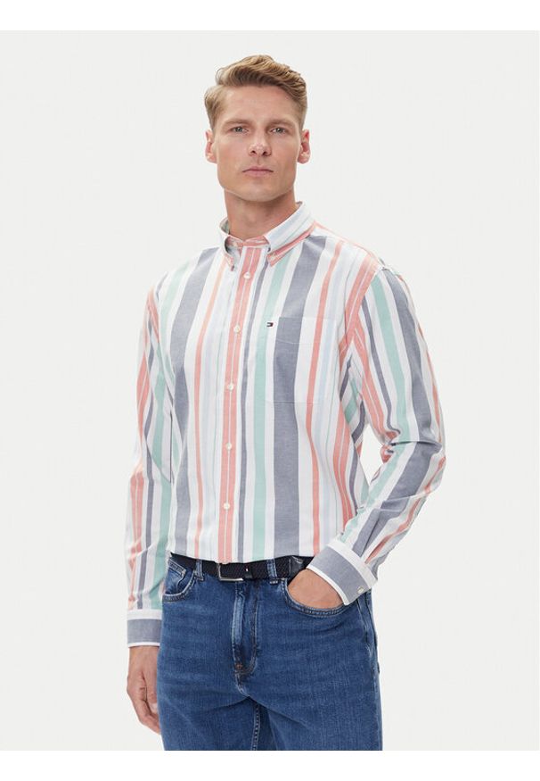TOMMY HILFIGER - Tommy Hilfiger Koszula Oxford Regatta MW0MW39476 Kolorowy Regular Fit. Materiał: bawełna. Wzór: kolorowy