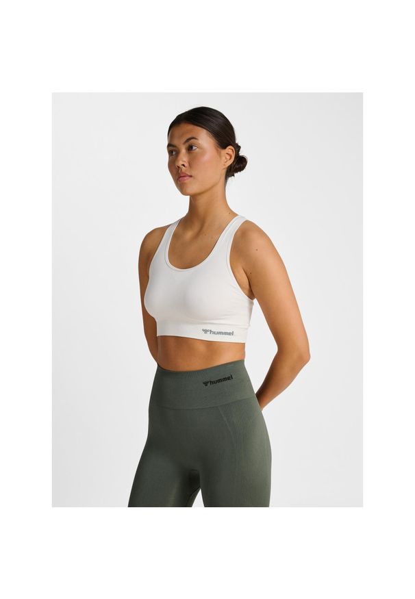 Stanik fitness cardio Hummel hmltif. Kolor: biały. Materiał: materiał. Sport: fitness