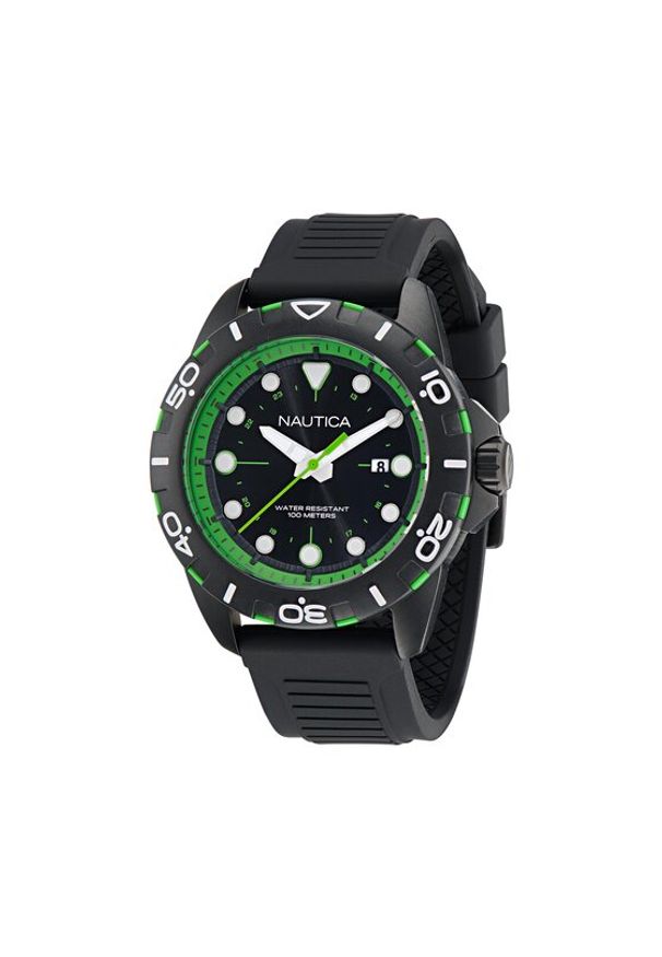 Nautica Zegarek NAPNRS402 Czarny. Kolor: czarny. Materiał: syntetyk