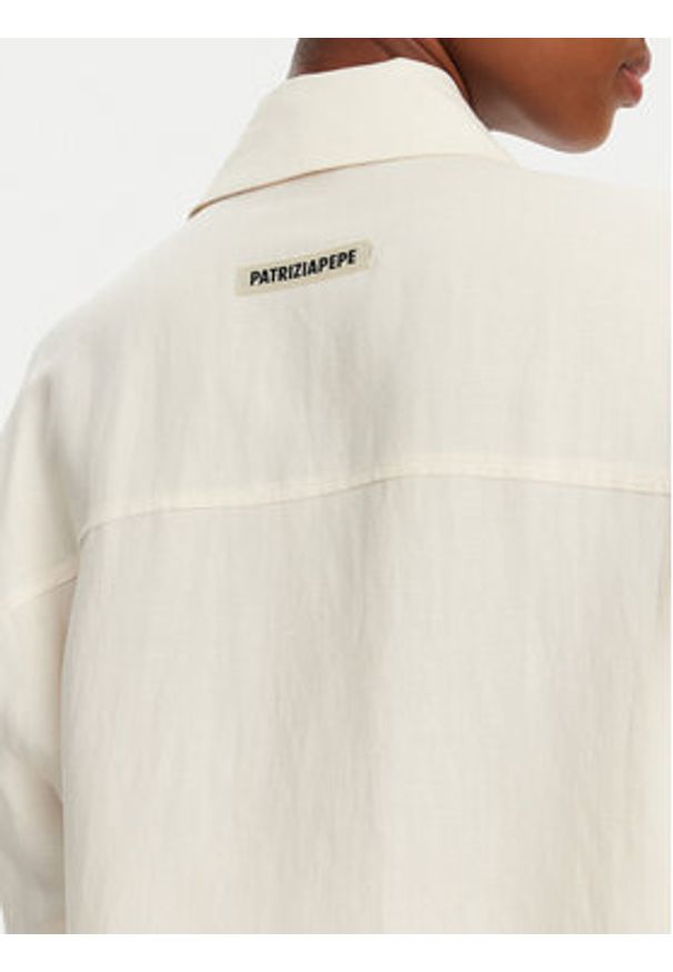 Patrizia Pepe Koszula 2C1602 A052 B823 Écru Regular Fit. Materiał: len