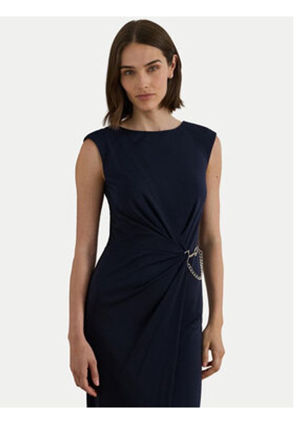 Lauren Ralph Lauren - LAUREN RALPH LAUREN Sukienka wieczorowa 253979877001 Granatowy Slim Fit. Kolor: niebieski. Materiał: syntetyk. Styl: wizytowy