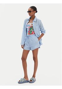 Seafolly Koszula Breeze 55428-TO Błękitny Regular Fit. Kolor: niebieski. Materiał: bawełna #2