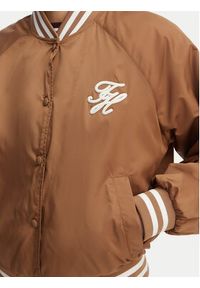 TOMMY HILFIGER - Tommy Hilfiger Kurtka bomber Logo Appliqué WW0WW48618 Brązowy jasny Regular Fit. Kolor: brązowy. Materiał: syntetyk #6