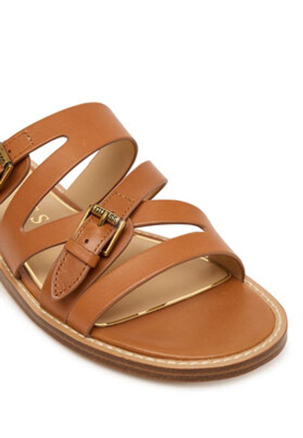 Guess Klapki FLJGRY LEA03 Brązowy jasny. Kolor: brązowy. Materiał: skóra