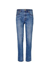 Tory Burch - TORY BURCH - Niebieskie jeansy z wysokim stanem. Stan: podwyższony. Kolor: niebieski. Wzór: aplikacja, kolorowy. Styl: klasyczny, vintage #5