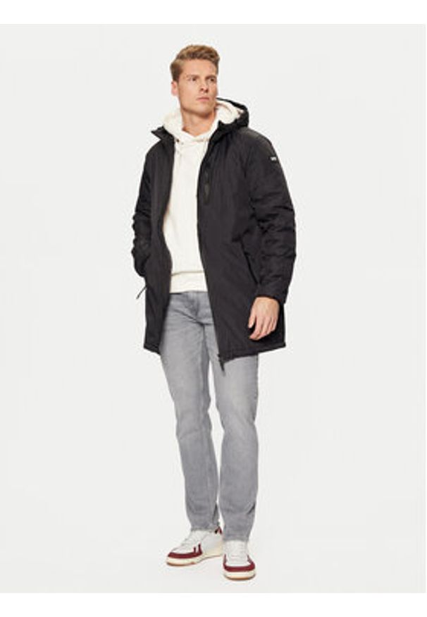 Schott NYC Parka BLADEN2 Czarny Regular Fit. Kolor: czarny. Materiał: syntetyk