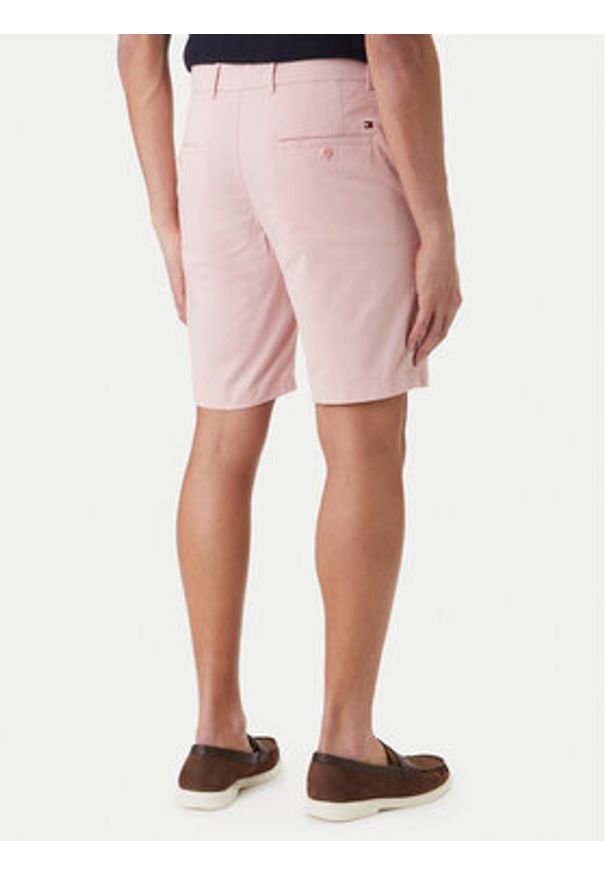 TOMMY HILFIGER - Tommy Hilfiger Szorty materiałowe Denton 9.5 MW0MW42351 Różowy Slim Fit. Kolor: różowy. Materiał: bawełna