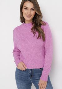 Born2be - Jasnofioletowy Sweter z Długim Rękawem Abewina. Kolor: fioletowy. Materiał: tkanina, dzianina. Długość rękawa: długi rękaw. Długość: długie