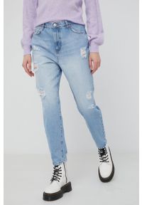 only - Only jeansy Janet damskie high waist. Stan: podwyższony. Kolor: niebieski