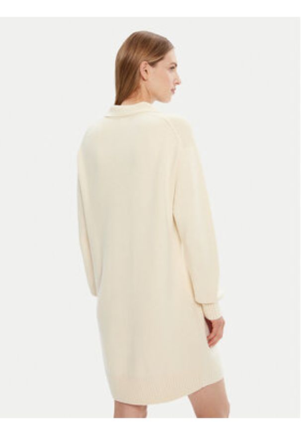 Polo Ralph Lauren Sukienka dzianinowa 211A91143003 Biały Slim Fit. Typ kołnierza: polo. Kolor: biały. Materiał: wełna