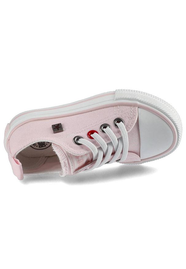 Big-Star - Różowe Trampki Big Star Dziecięce Wsuwane Buty. Zapięcie: bez zapięcia. Kolor: różowy. Materiał: materiał, guma. Szerokość cholewki: normalna. Wzór: aplikacja