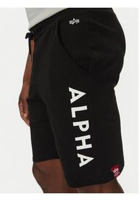 Alpha Industries Szorty sportowe 116366 Czarny Regular Fit. Kolor: czarny. Materiał: bawełna. Styl: sportowy #4