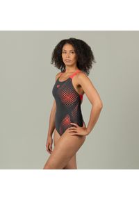 Strój jednoczęściowy pływacki damski Arena Swimpro. Kolor: szary, pomarańczowy, wielokolorowy. Materiał: poliester, materiał #1