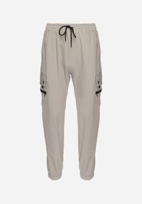Born2be - Szare Spodnie Bojówki Cargo z Ozdobnym Nadrukiem i Imitacją Suwaka Sinirielle. Okazja: na co dzień. Kolor: szary. Wzór: nadruk. Styl: klasyczny, elegancki, casual #4