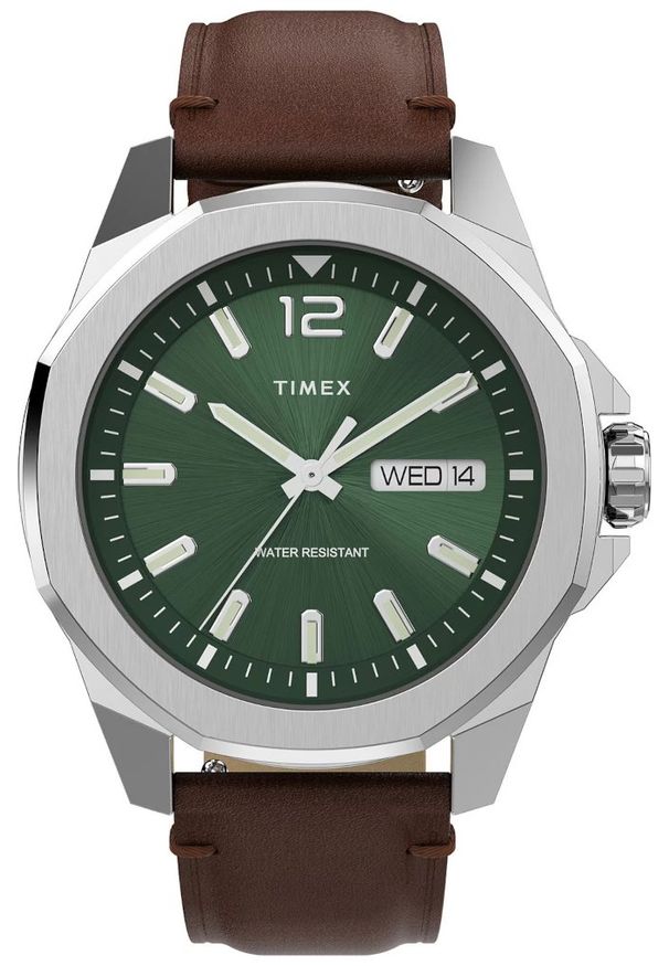 Timex - Zegarek Męski TIMEX Essex Day Date Essex Avenue TW2W14000. Materiał: skóra. Styl: klasyczny, casual, elegancki