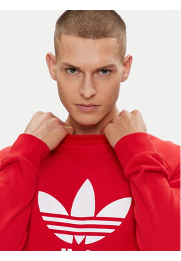 Adidas - adidas Bluza adicolor Classics Trefoil IA4855 Czerwony Regular Fit. Kolor: czerwony. Materiał: bawełna