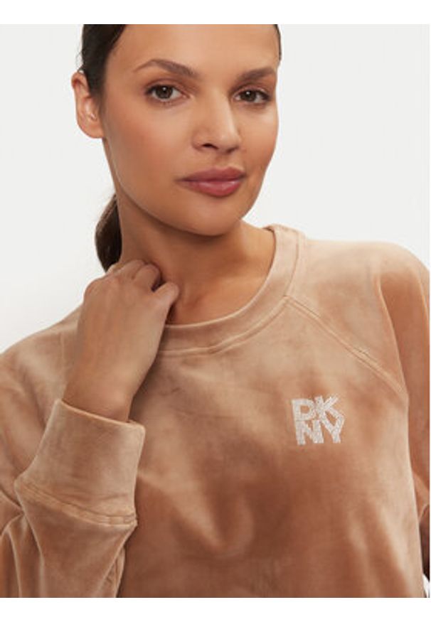 DKNY Bluza DP4T1057 Beżowy Regular Fit. Kolor: beżowy. Materiał: syntetyk