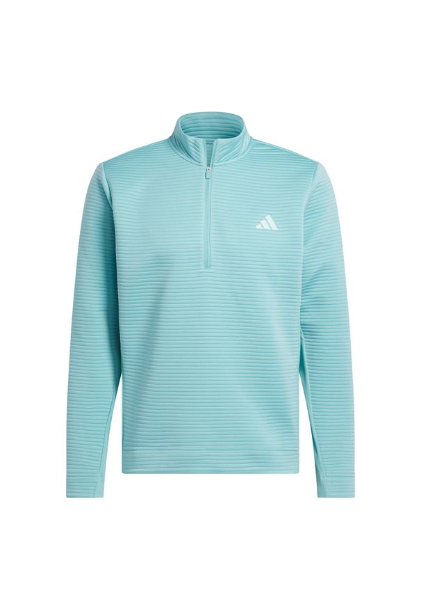Adidas - Zakładana przez głowę bluza Ultimate365 Dwr Textured Quarter Zip. Typ kołnierza: golf. Kolor: zielony. Materiał: materiał. Sport: golf