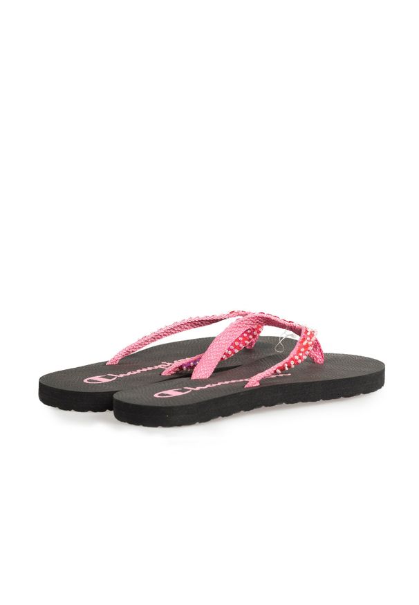 Champion Japonki "Shic" | S10248 | Flip Flop Shic | Kobieta | Czarny, Różowy. Kolor: wielokolorowy, różowy, czarny. Materiał: materiał, syntetyk. Wzór: aplikacja