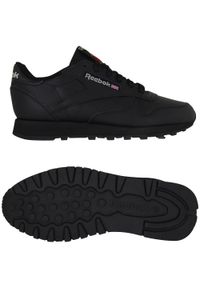 Buty damskie Reebok Classic Leather. Kolor: czarny. Materiał: guma, tkanina, materiał, skóra, syntetyk. Model: Reebok Classic. Sport: turystyka piesza #1