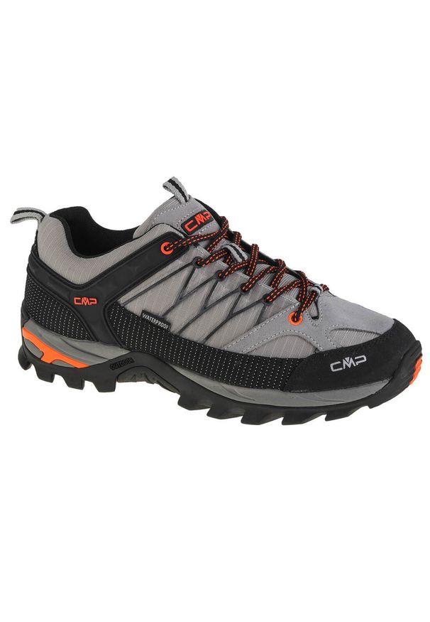 Buty trekkingowe męskie, CMP Rigel Low. Zapięcie: sznurówki. Kolor: wielokolorowy, pomarańczowy, czarny, szary. Materiał: materiał, skóra, syntetyk. Szerokość cholewki: normalna