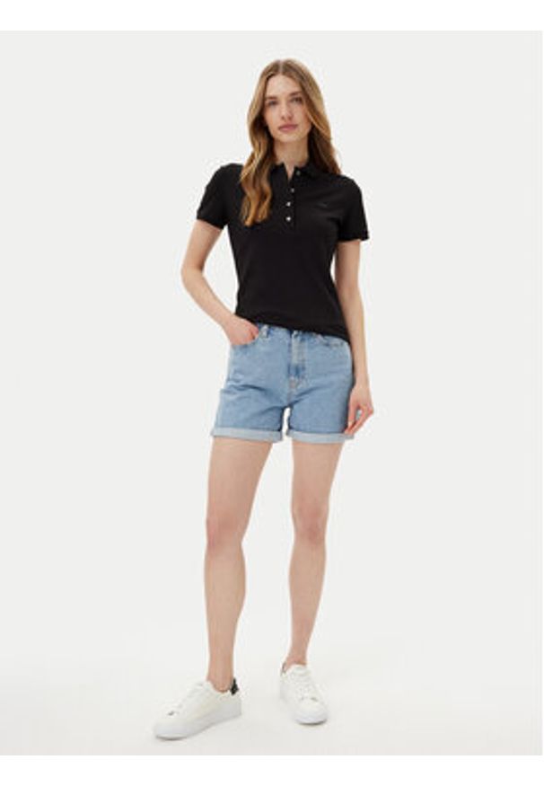 Lacoste Polo PF5462 Czarny Slim Fit. Typ kołnierza: polo. Kolor: czarny. Materiał: bawełna