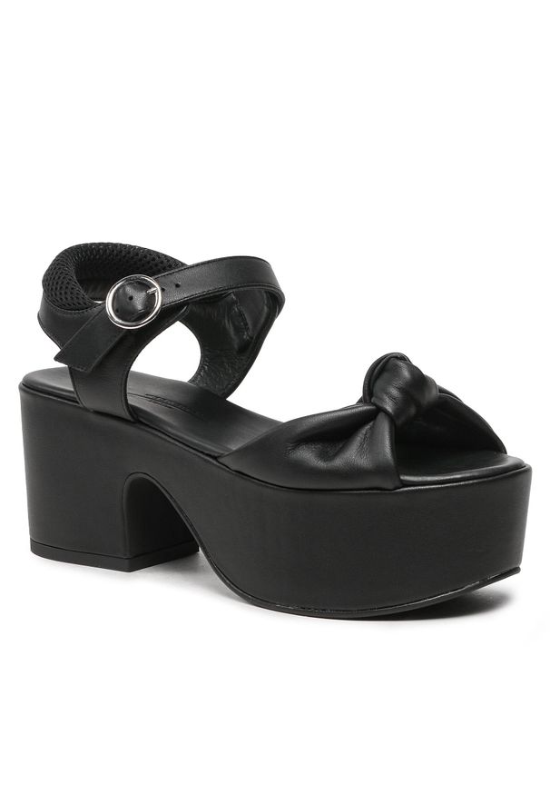 Sandały Weekend Max Mara 2355260132600 Nero 007/007. Kolor: czarny. Materiał: skóra
