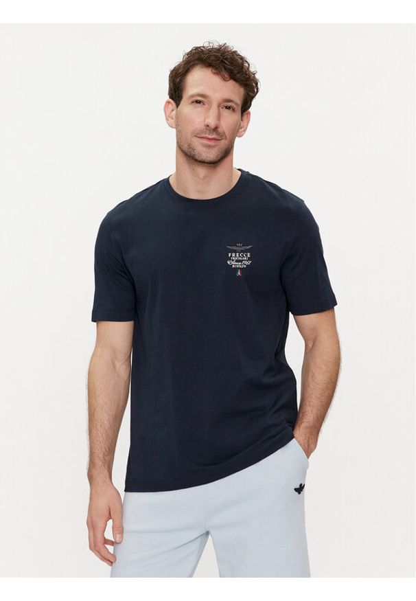 Aeronautica Militare T-Shirt 241TS2062J592 Granatowy Regular Fit. Kolor: niebieski. Materiał: bawełna