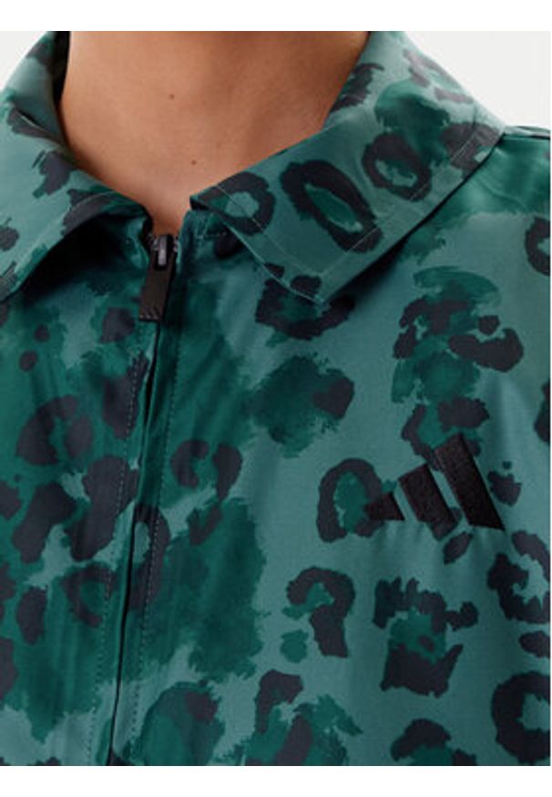 Adidas - adidas Kamizelka Animal Print 3-Stripes JV6958 Zielony Loose Fit. Kolor: zielony. Materiał: syntetyk. Wzór: nadruk