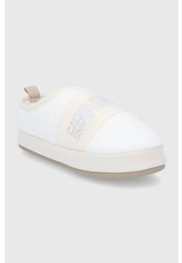 Calvin Klein Jeans Kapcie YW0YW00412 kolor kremowy. Nosek buta: okrągły. Kolor: beżowy. Materiał: poliester, materiał, guma #2