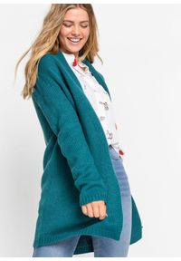 bonprix - Długi sweter bez zapięcia. Kolor: niebieski. Długość: długie #2