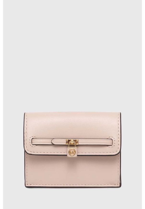 MICHAEL Michael Kors portfel skórzany damski kolor różowy. Kolor: różowy. Materiał: skóra