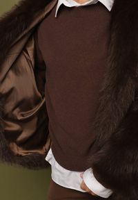 Born2be - Brązowa Kurtka Futerko z Kapturem i Kieszeniami Acantte. Okazja: na co dzień. Typ kołnierza: kaptur. Kolor: brązowy. Materiał: futro. Styl: casual, elegancki #5