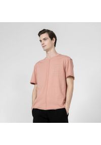 outhorn - T-shirt z nadrukiem męski - koralowy. Okazja: na co dzień. Kolor: pomarańczowy. Materiał: bawełna, dzianina. Wzór: nadruk. Styl: casual #6