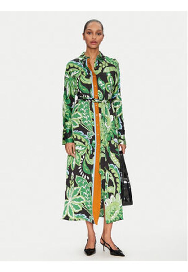 Lola Casademunt by Maite Sukienka koszulowa MS2516019 Zielony Regular Fit. Kolor: zielony. Materiał: syntetyk. Typ sukienki: koszulowe