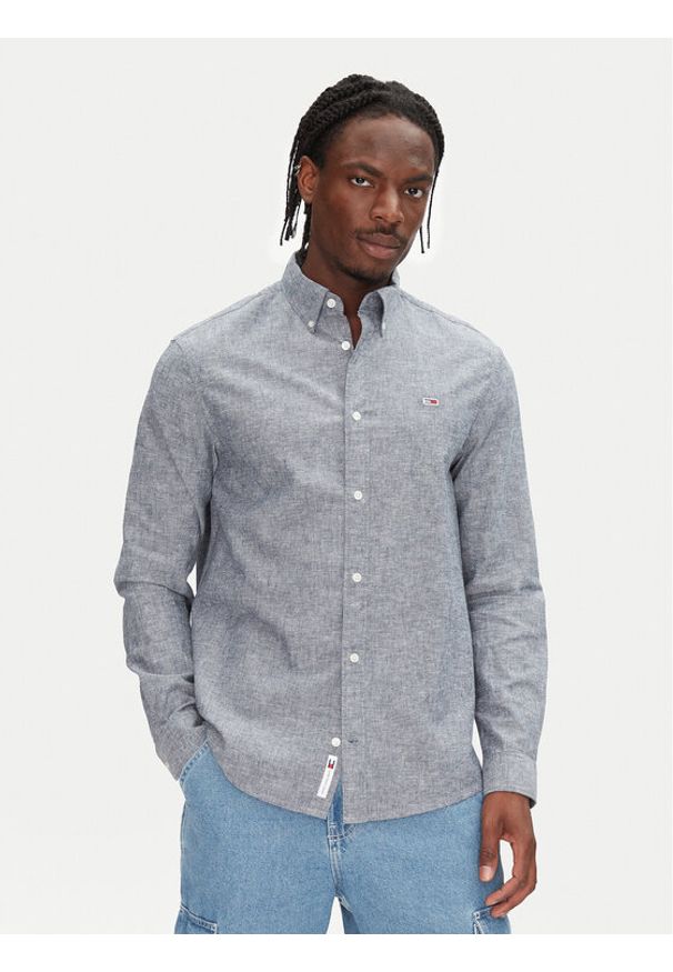 Tommy Jeans Koszula DM0DM20875 Granatowy Regular Fit. Kolor: niebieski. Materiał: bawełna