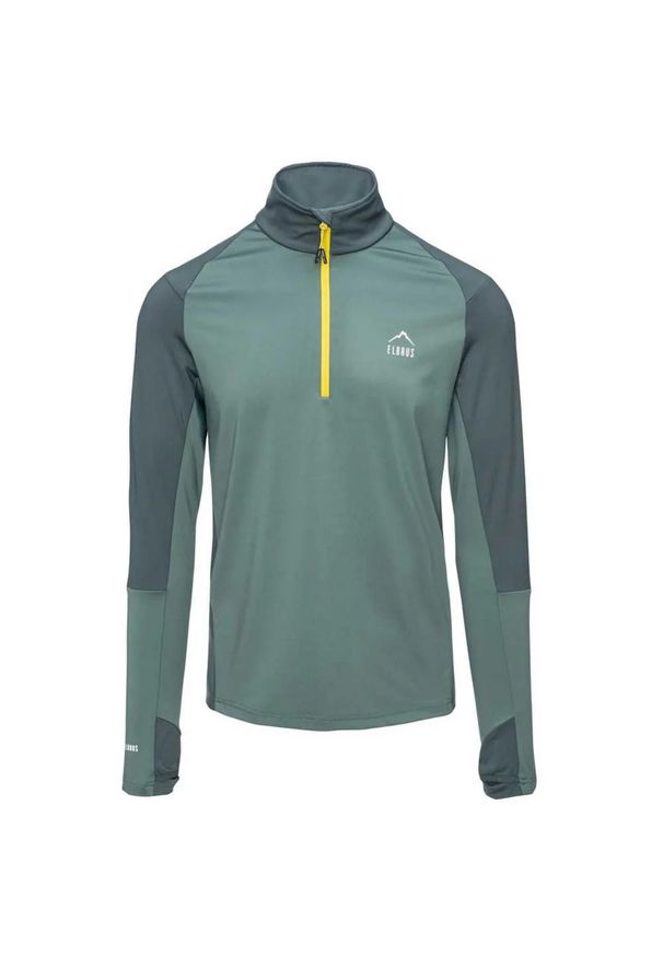 Elbrus - Bluza Męska Suwak Do Połowy Nior. Kolor: żółty, wielokolorowy, zielony. Styl: sportowy