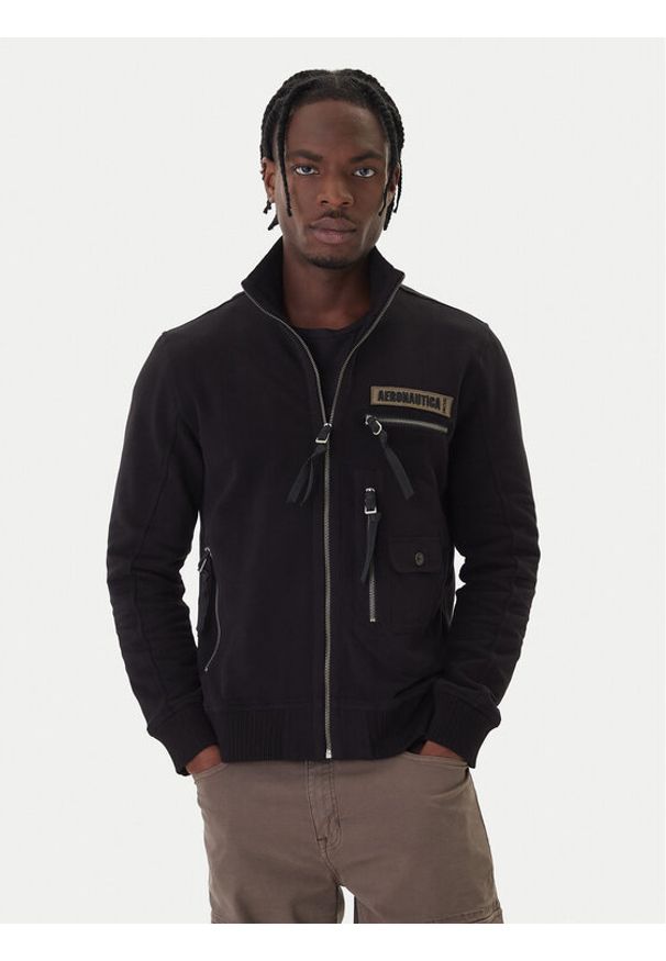 Aeronautica Militare Bluza 252FE2069UF00668 Czarny Regular Fit. Kolor: czarny. Materiał: bawełna