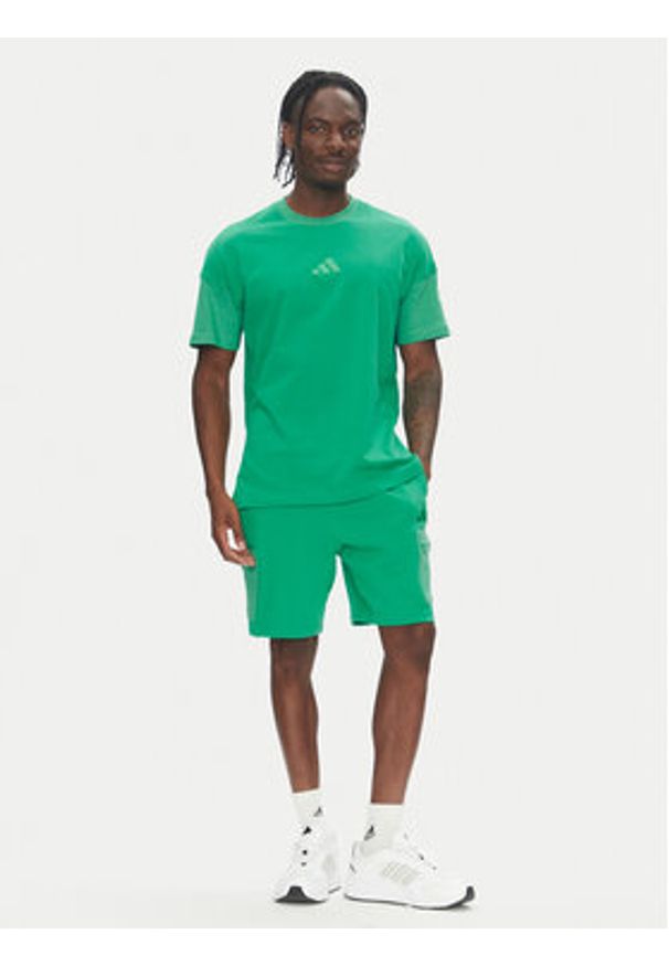 Adidas - adidas T-Shirt ALL SZN Colorblock JJ3676 Zielony Loose Fit. Kolor: zielony. Materiał: bawełna