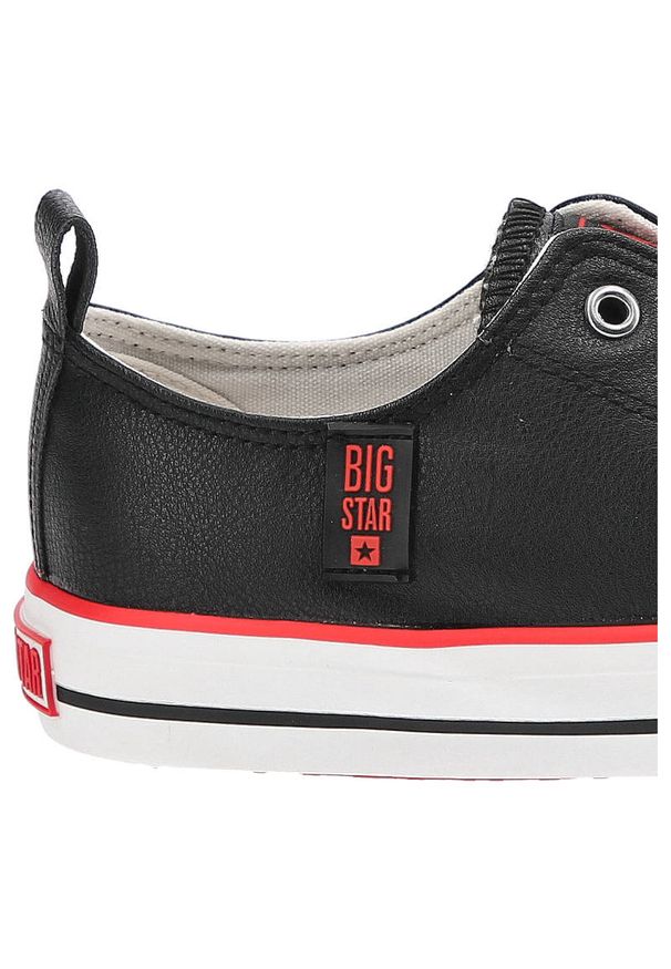 Big-Star - Czarne Trampki Big Star Modne Buty Damskie Półbuty. Okazja: na co dzień. Kolor: czarny. Materiał: skóra ekologiczna, materiał, guma. Szerokość cholewki: normalna. Wzór: aplikacja. Styl: casual
